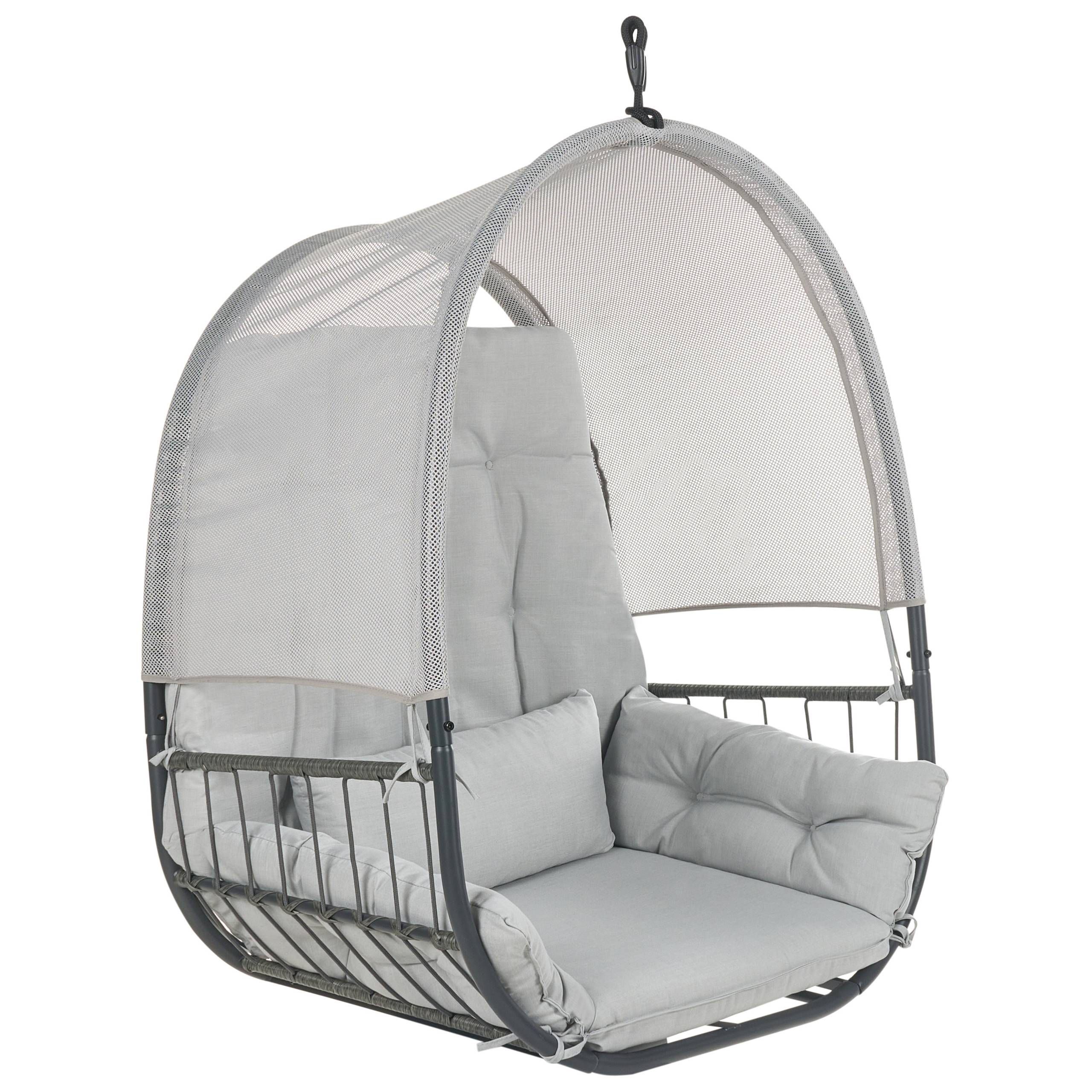 Beliani - Chaise porte-à-faux Tissu maillé Gris clair ALVIANO - 98x136x196- Beliani - Image 6