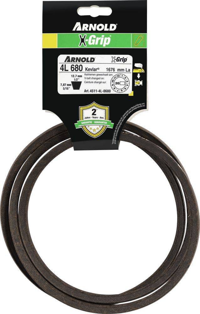 Arnold - Courroie trapézoïdale X-Grip V de type 4L680 Arnold - Imagen 1
