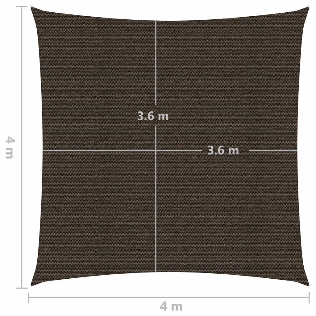 Helloshop26 - Voile d'ombrage 160 g/m² marron 4 x 4 m PEHD - Imagen 6