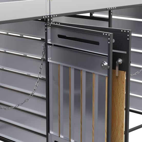 Cache-poubelle 4 portes Acier Jardin Extérieur Avec jardinière 262x120cm Noir Aspect bois - ComfortXL Outdoor Living - Image 8