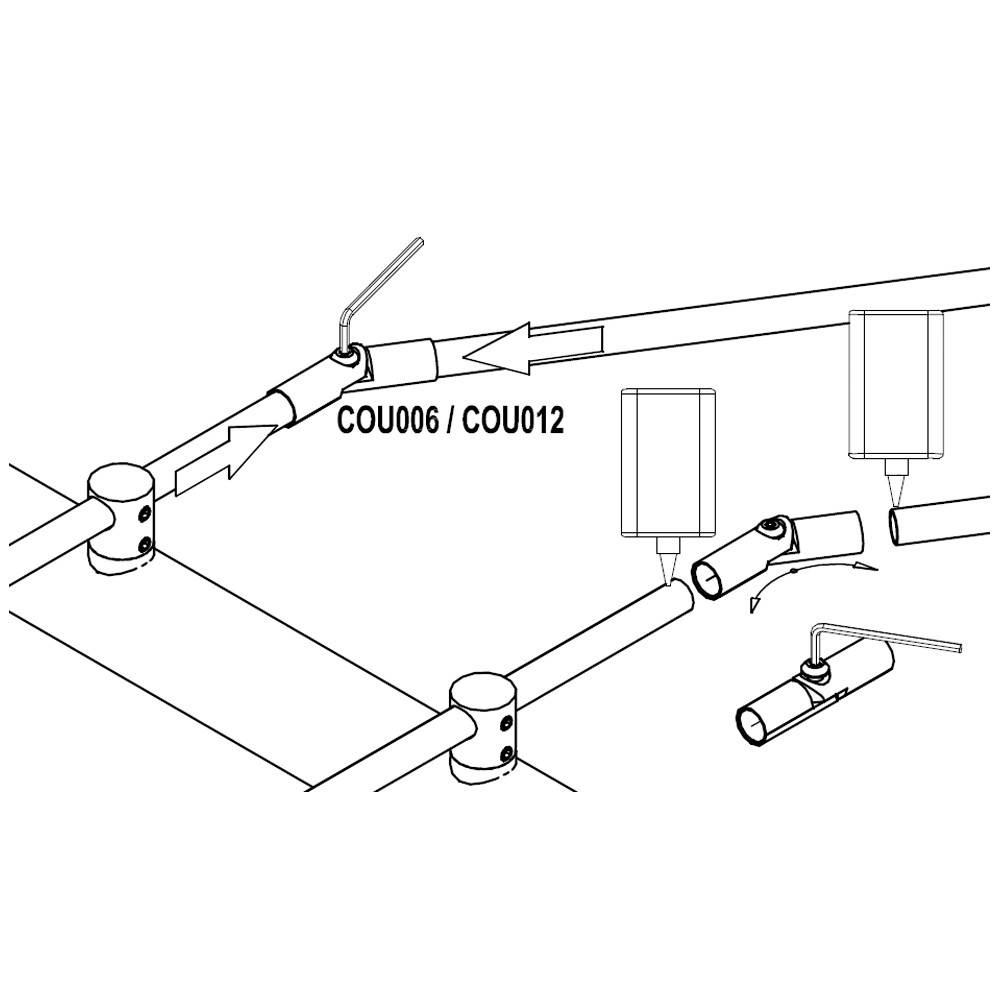 Decklinea - Coude Articulé pour Tube Inox 316 (5 Pieces) - Imagen 4