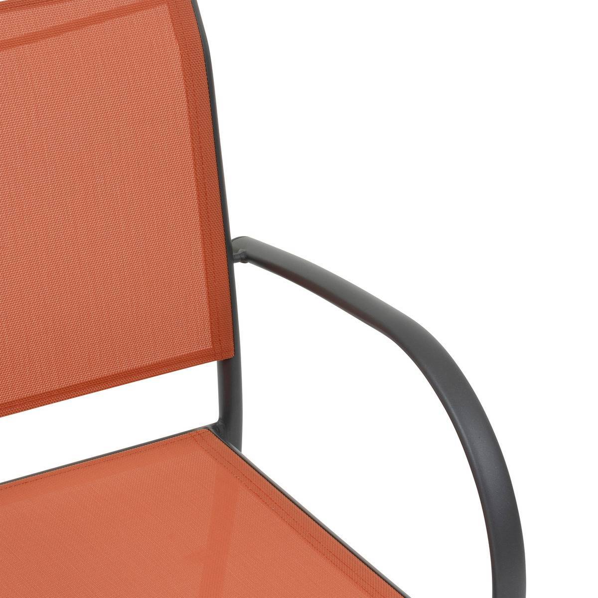 Hesperide - Fauteuil de jardin empilable "Piazza" ambre & graphite en aluminium traité en epoxy Hespéride - Image 3