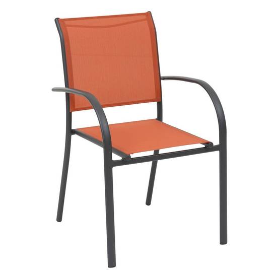 Hesperide - Fauteuil de jardin empilable "Piazza" ambre & graphite en aluminium traité en epoxy Hespéride - Image 1