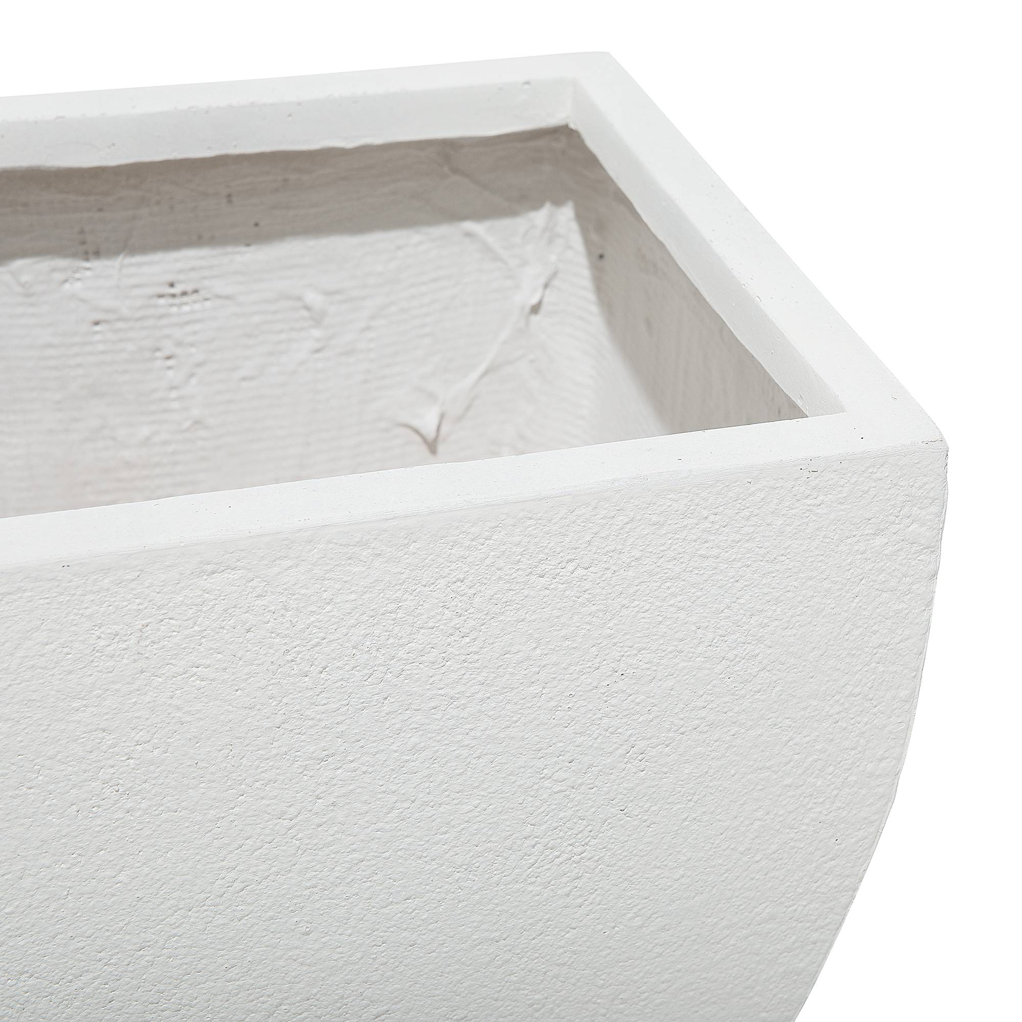 Beliani - Cache-Pot Blanc Cube en Fibre d'Argile 53 x 53 x 51 cm Pot de Fleurs Idéal pour Extérieur et Intérieur Beliani - Imagen 6