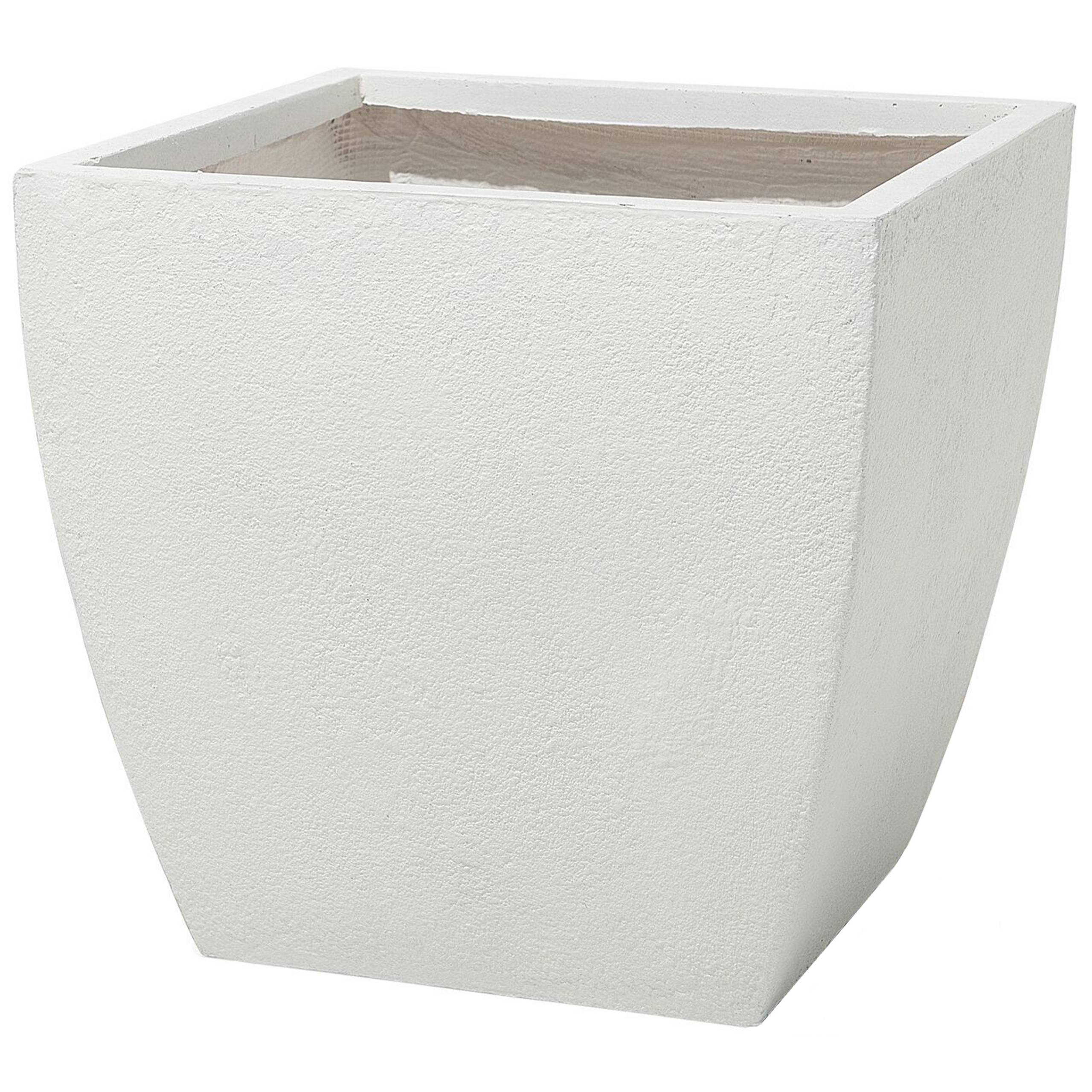 Beliani - Cache-Pot Blanc Cube en Fibre d'Argile 53 x 53 x 51 cm Pot de Fleurs Idéal pour Extérieur et Intérieur Beliani - Imagen 4