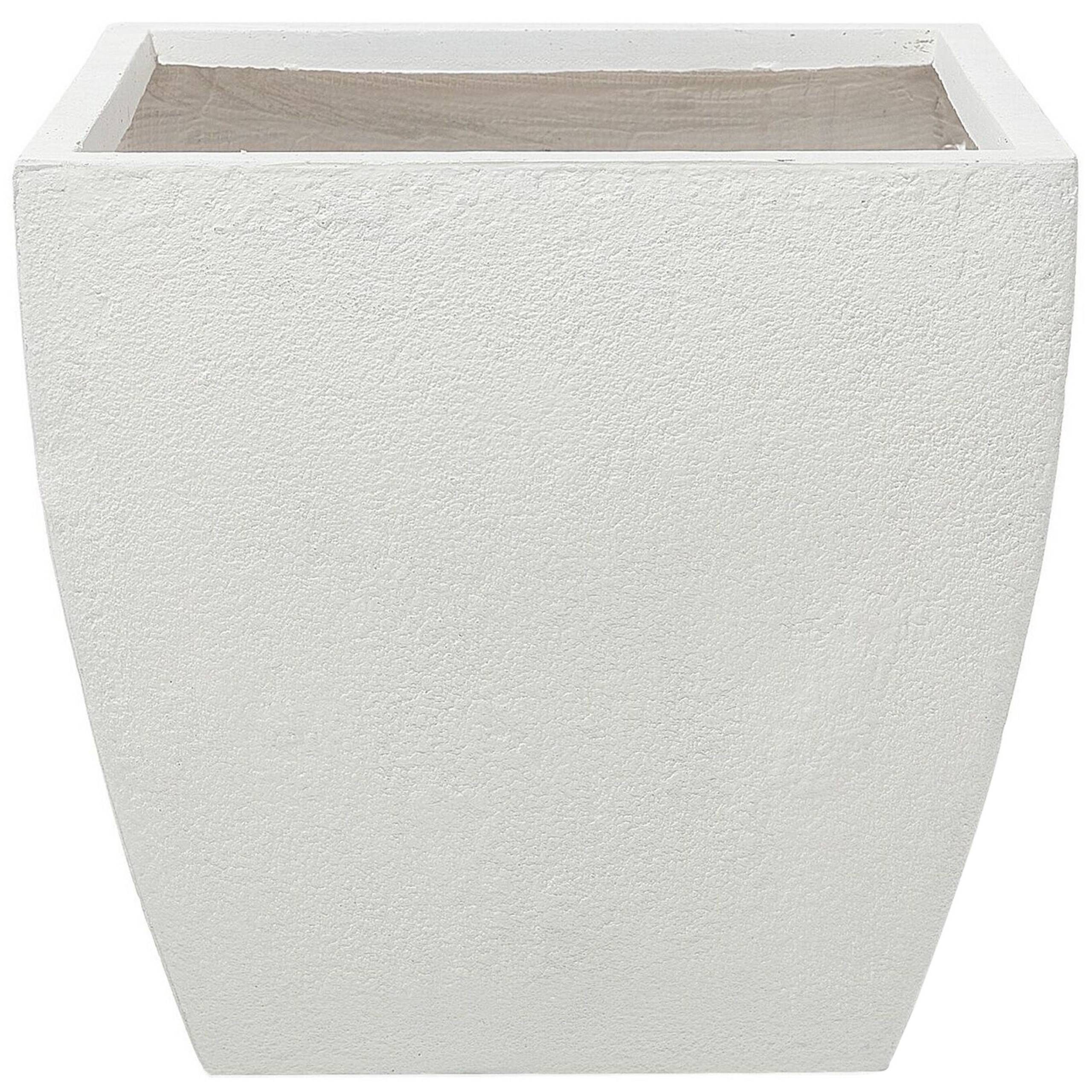 Beliani - Cache-Pot Blanc Cube en Fibre d'Argile 53 x 53 x 51 cm Pot de Fleurs Idéal pour Extérieur et Intérieur Beliani - Imagen 1