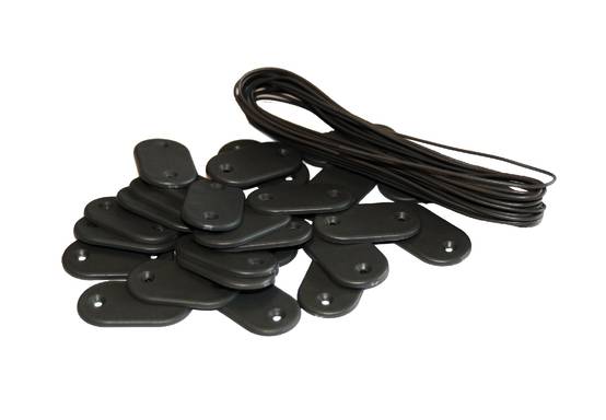 Kit de fixation Brise-vue - 26 pastilles + 4m de fil Gris foncé 1 kit - Image 1