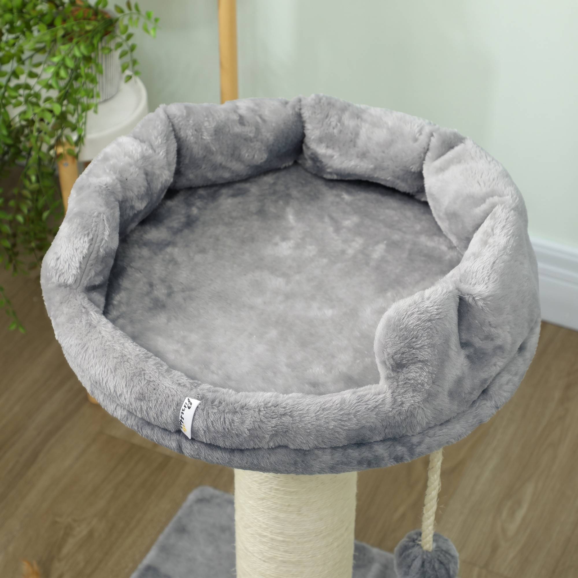 Arbre à chat panier, 1 panier, jouet inclus, 55x55x83 cm, gris - Image 7