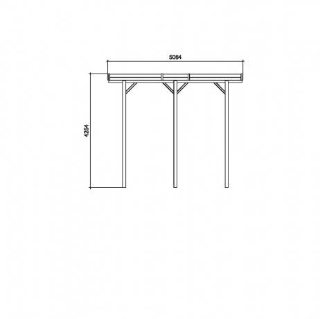 CARPORT BASE 4x5 H 4m, Ancrage A enfoncer, Panneaux de toit Aucun - Imagen 3