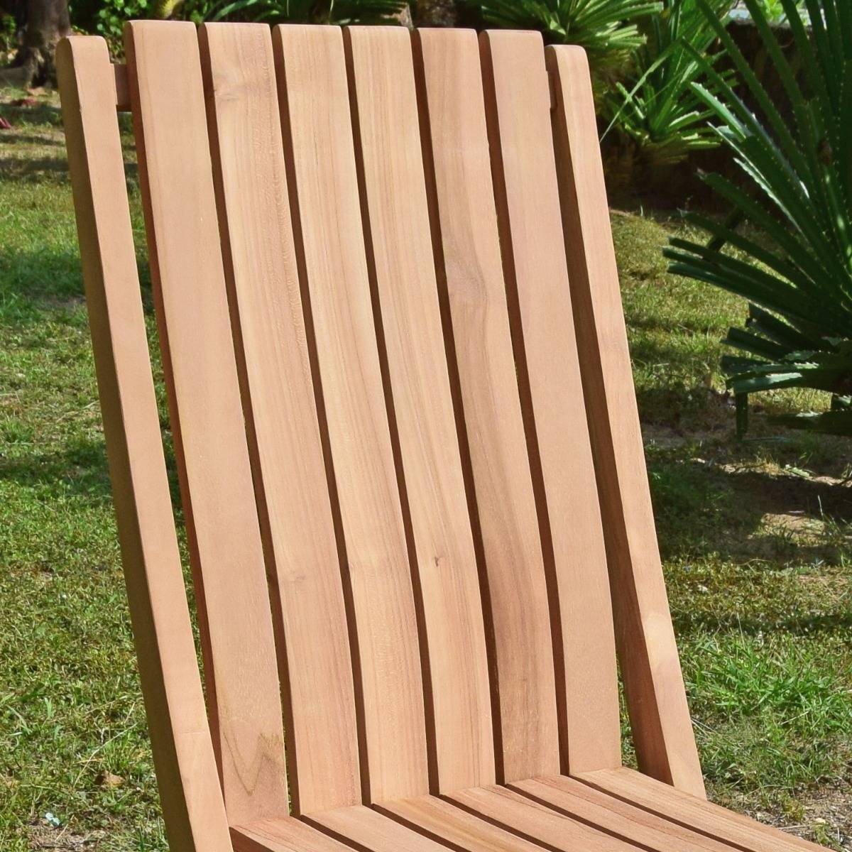 Chaises de jardin pliantes en teck massif karimun (Lot de 4) - TECK'Attitude - Image 6