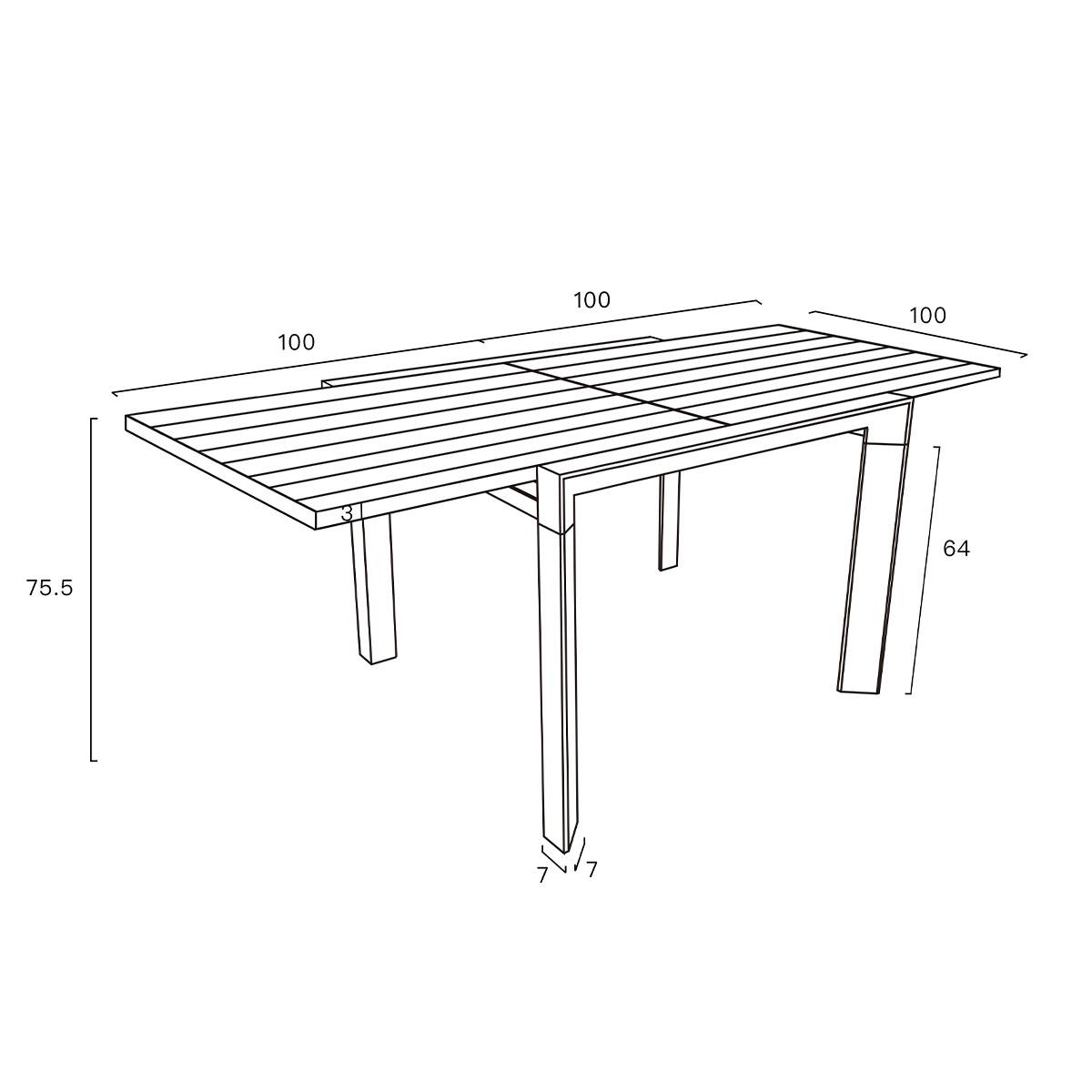 Wilsa Garden - Table de jardin en full aluminium gris extensible 4/8 places MODULO - Image 8