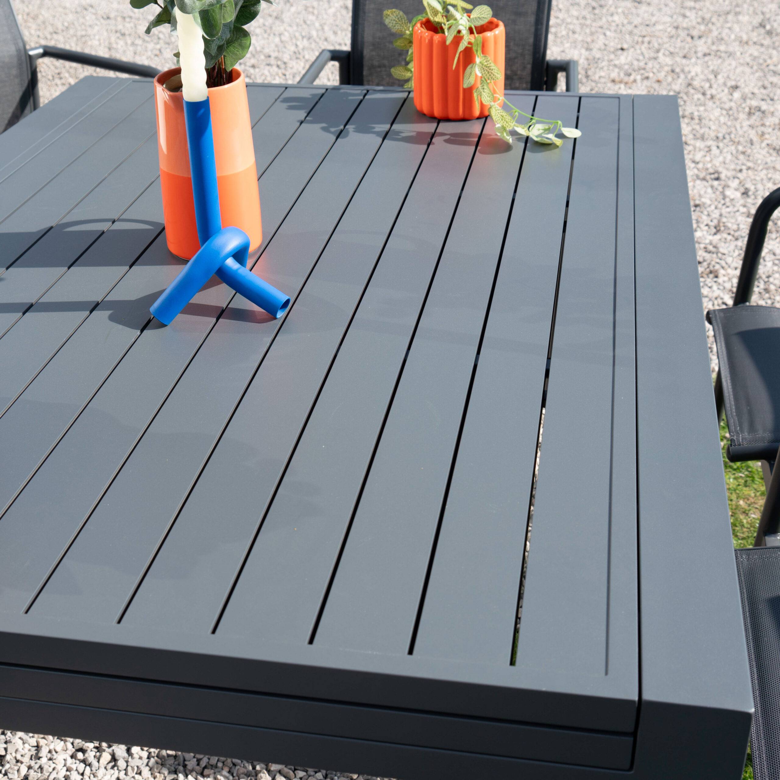 Table de jardin 4/8p en full aluminium Gris MODULO - Image 6
