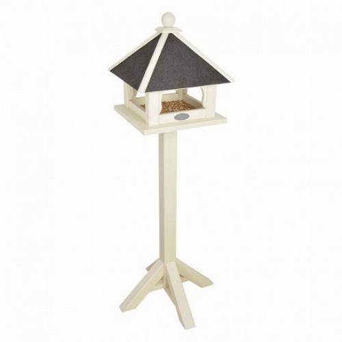Esschert Design - Mangeoire à oiseaux sur pied maisonnette blanche - Imagen 1