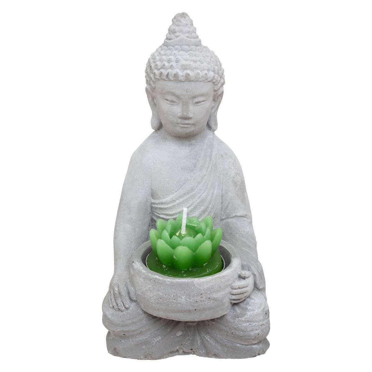 Atmosphera - Photophore bouddha ciment H15cm - Atmosphera Créateur d'intérieur - Imagen 1