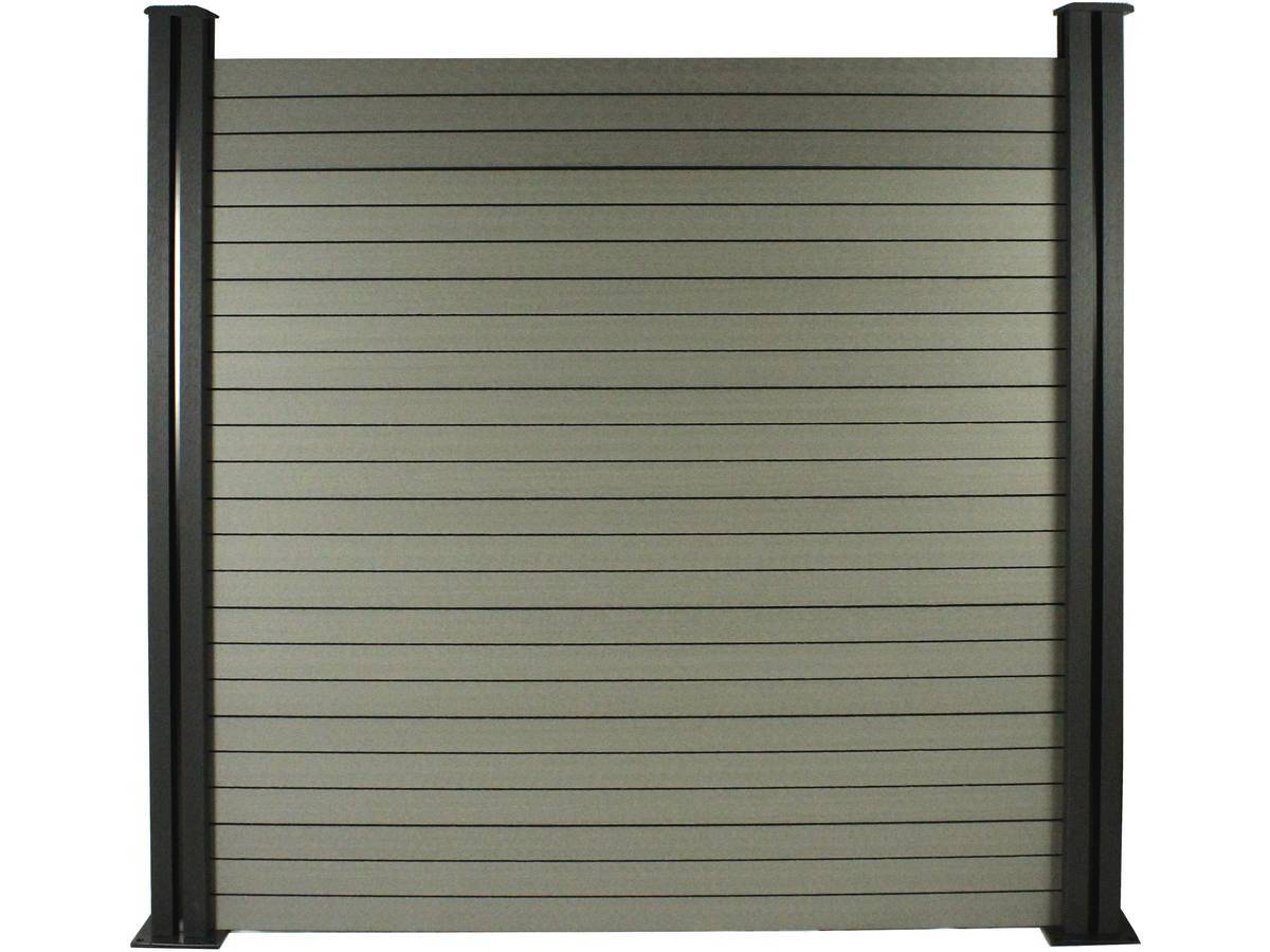 Habitat Et Jardin - Kit Clôture 1.6 X 1.2 M Composite - Kit De Fixation Offert - Gris -habitat Et Jardin - Imagen 1