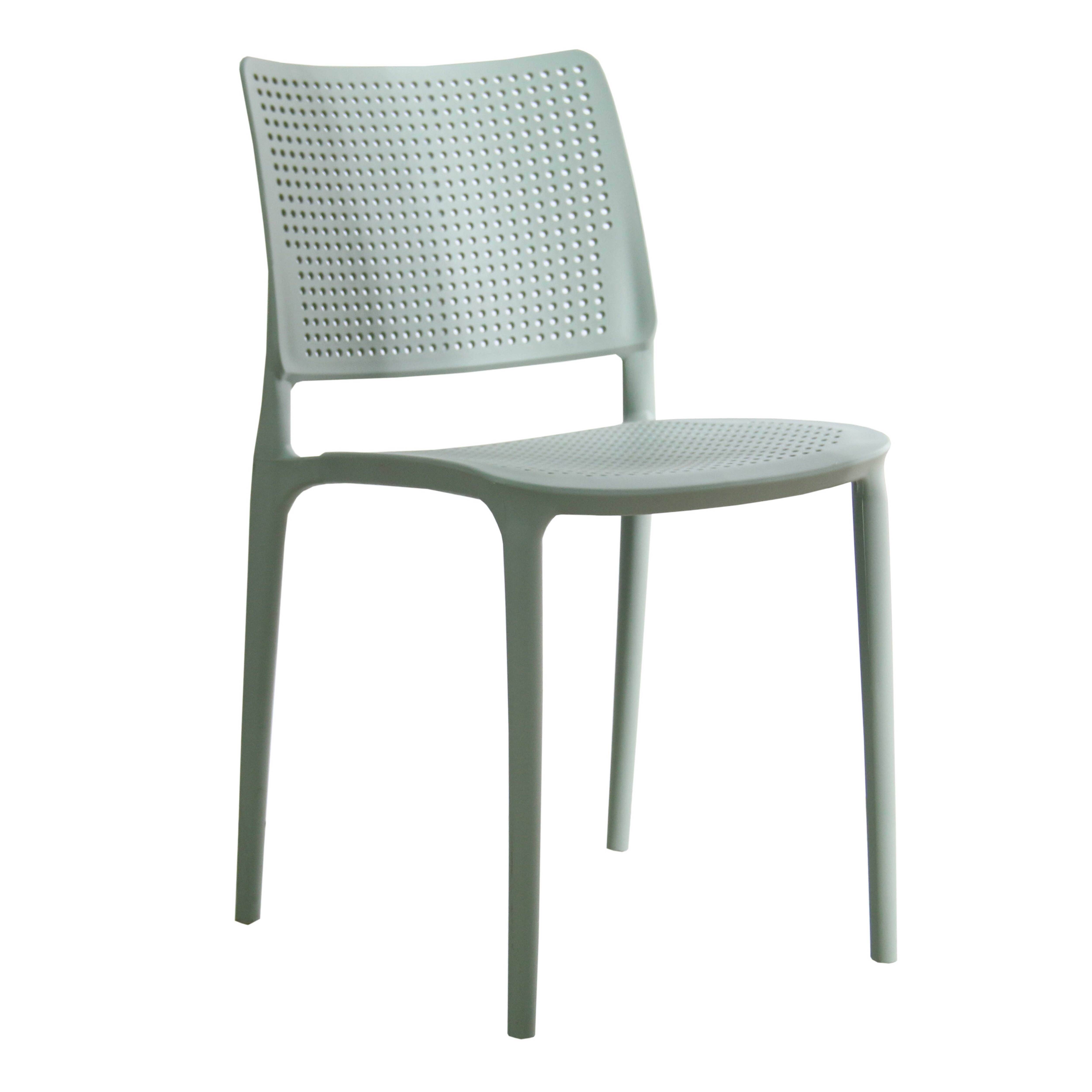 Oviala - Lot de 4 chaises de terrasse vert sauge en plastique Riga - Oviala - Imagen 3