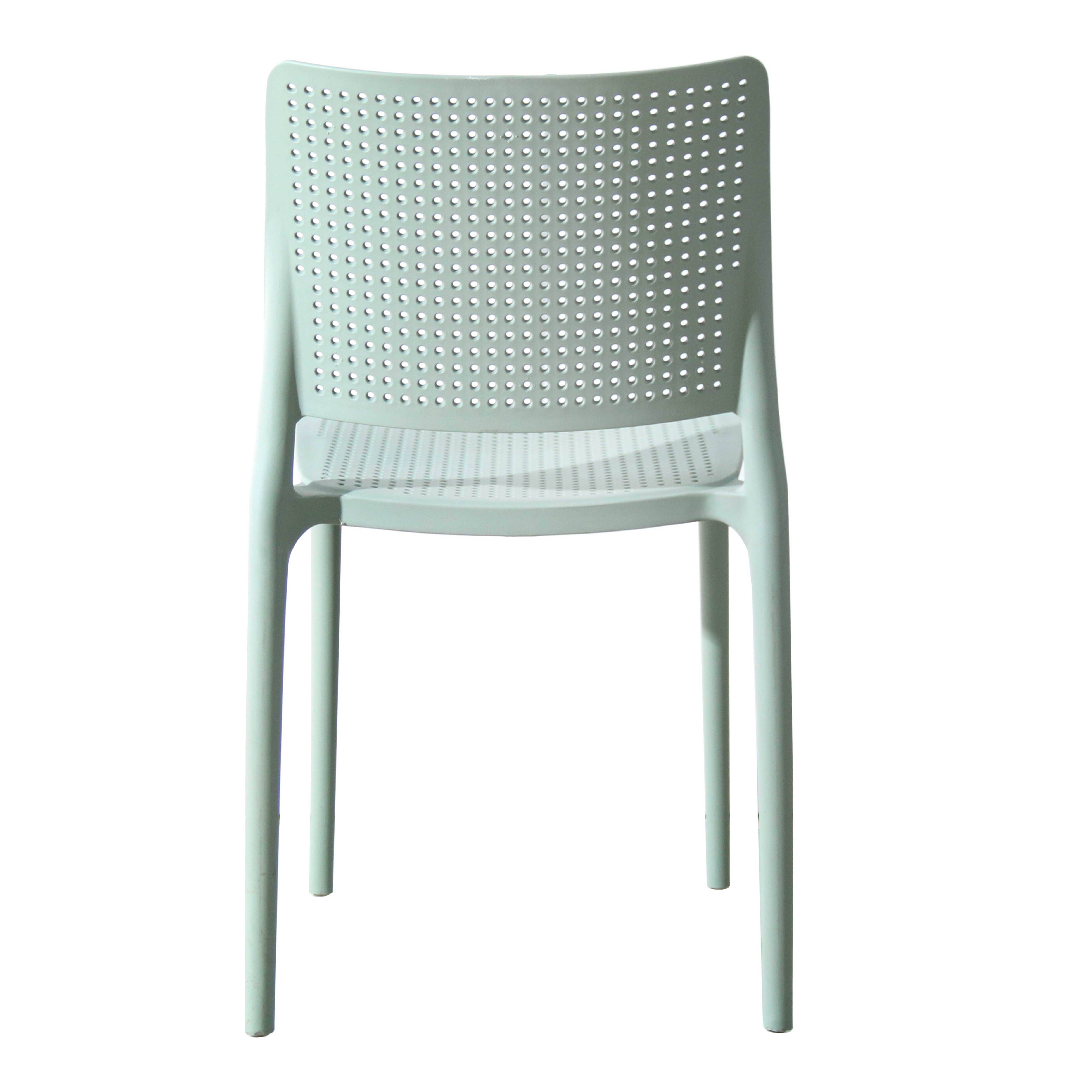 Oviala - Lot de 4 chaises de terrasse vert sauge en plastique Riga - Oviala - Imagen 6