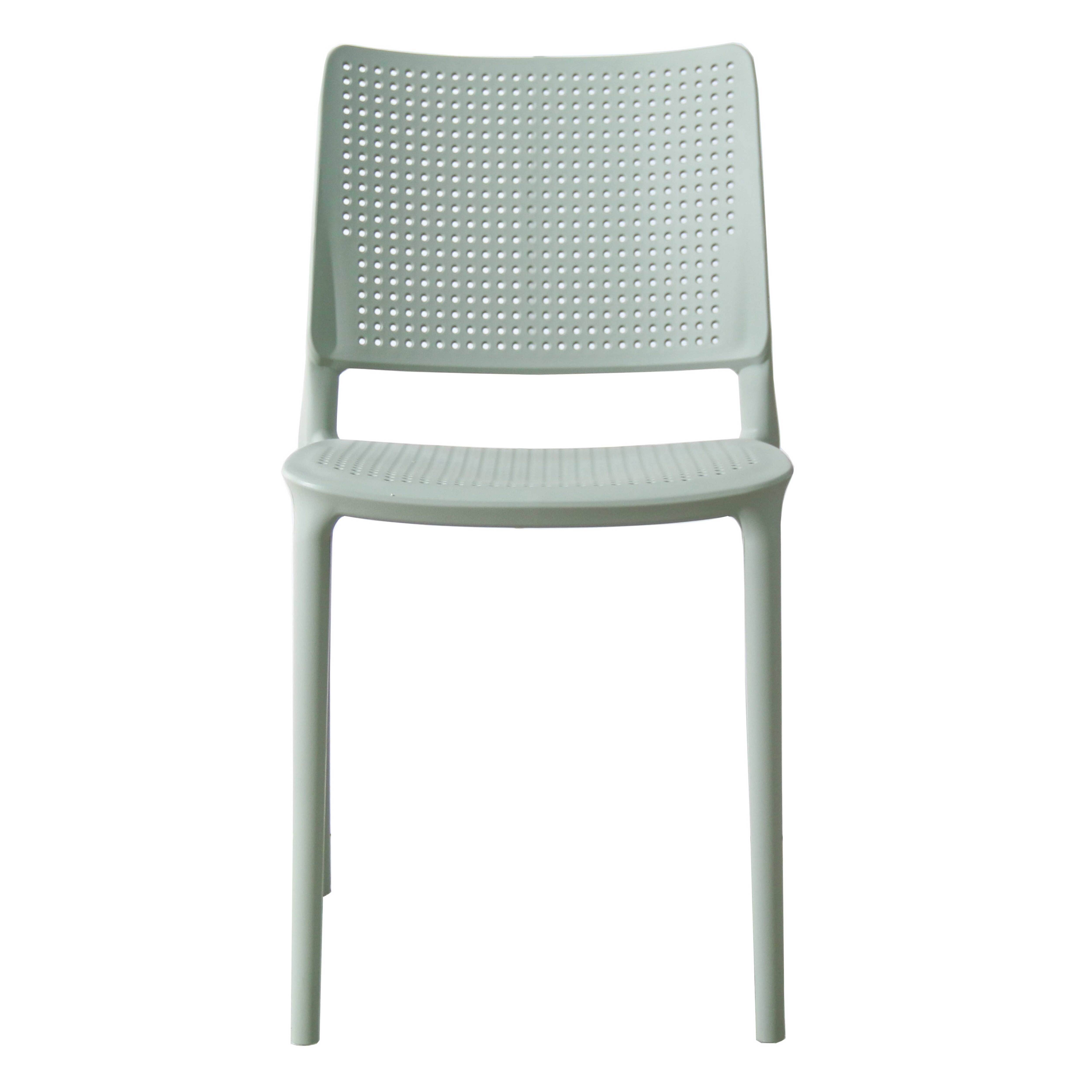 Oviala - Lot de 4 chaises de terrasse vert sauge en plastique Riga - Oviala - Imagen 5