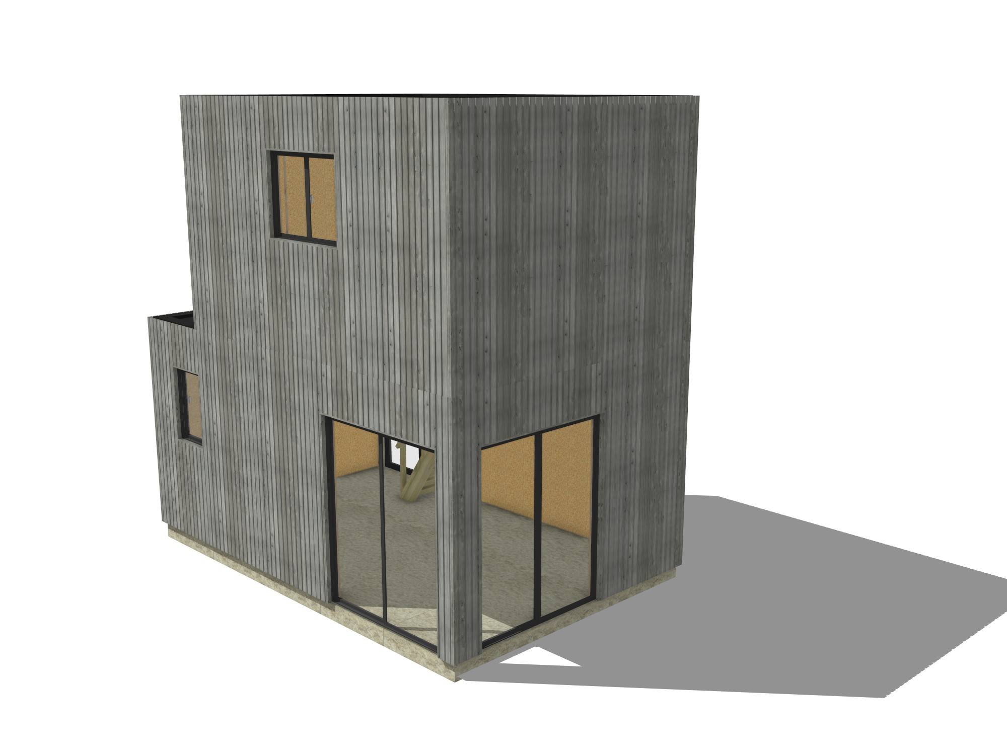 Studio de jardin 4 saisons en bois 5,5 x 3,5 x 2,7 m / isolation RE2020 avec mezzanine et terrasse / menuiseries alu k-line - Image 2