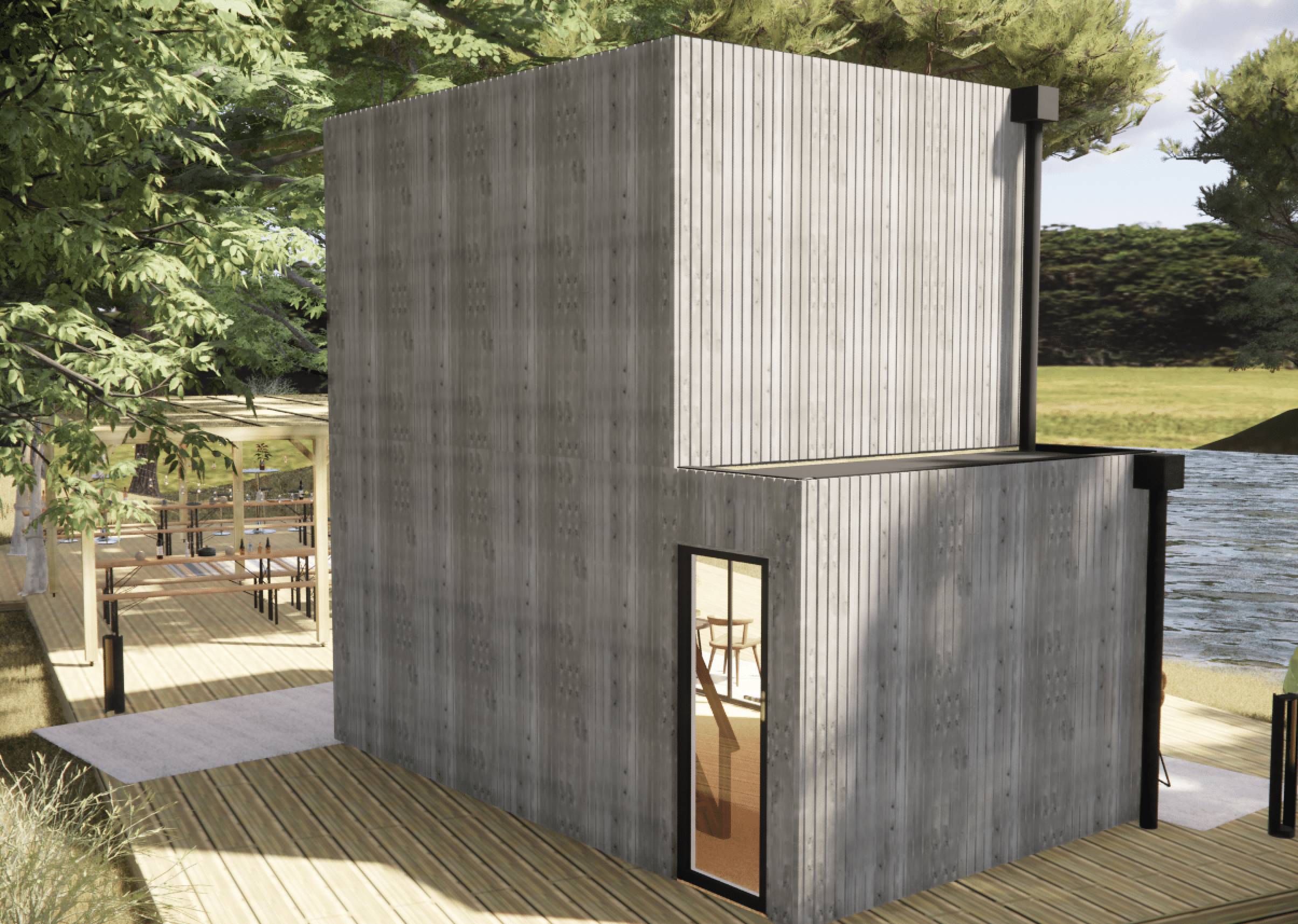 Studio de jardin 4 saisons en bois 5,5 x 3,5 x 2,7 m / isolation RE2020 avec mezzanine et terrasse / menuiseries alu k-line - Image 10