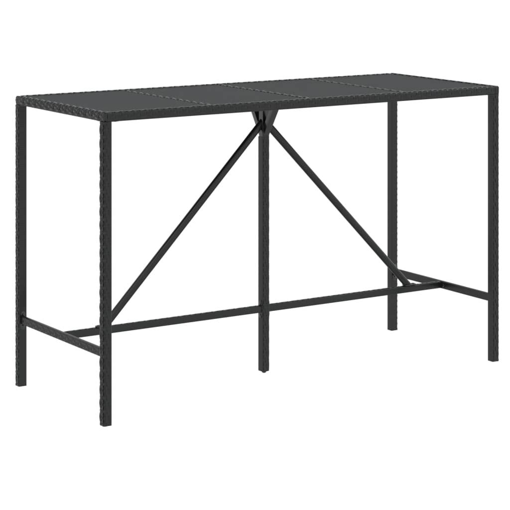 Helloshop26 - Ensemble de bar de jardin meuble extérieur terrasse 11pièces noir poly rotin/bois massif acacia - Imagen 3