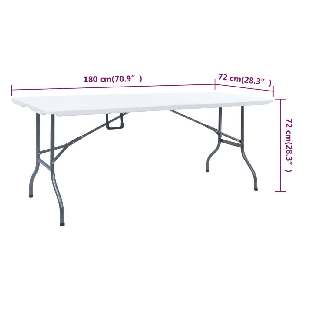 Vidaxl - Table pliable de jardin avec 2 bancs 180 cm Acier et PEHD Blanc vidaXL 48833 - Imagen 3
