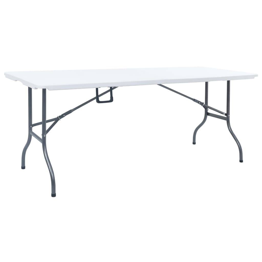 Vidaxl - Table pliable de jardin avec 2 bancs 180 cm Acier et PEHD Blanc vidaXL 48833 - Imagen 9