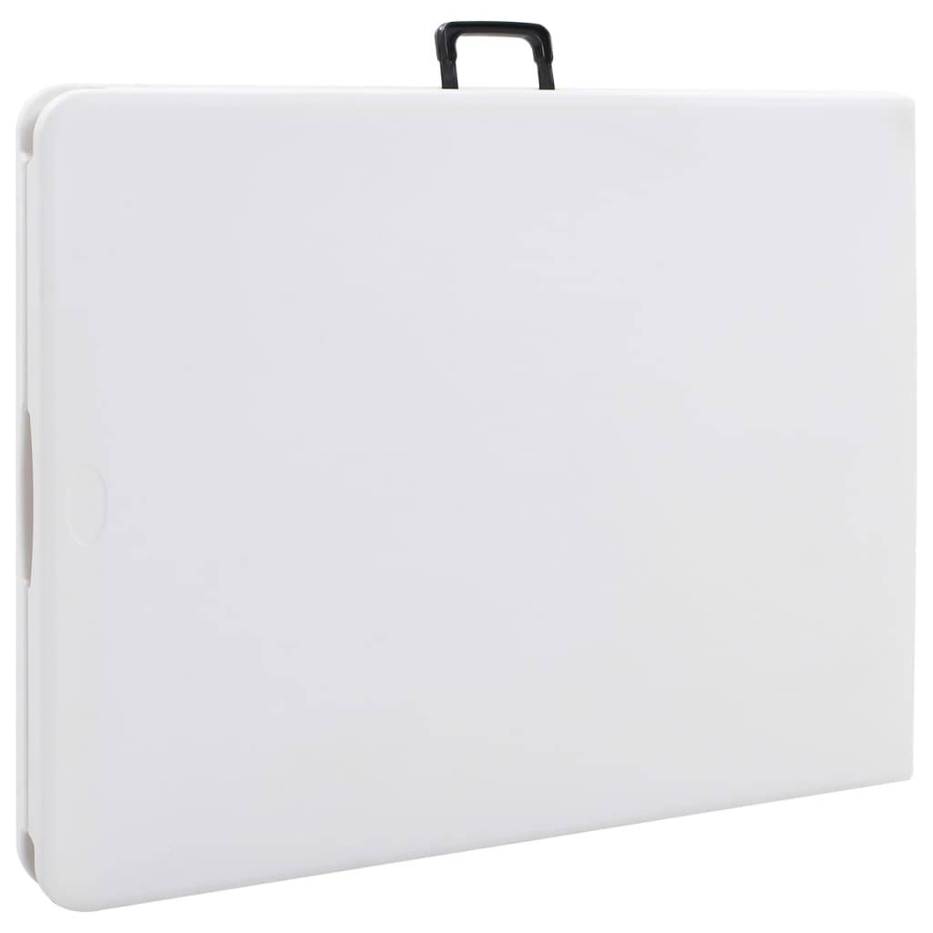 Vidaxl - Table pliable de jardin avec 2 bancs 180 cm Acier et PEHD Blanc vidaXL 48833 - Imagen 7