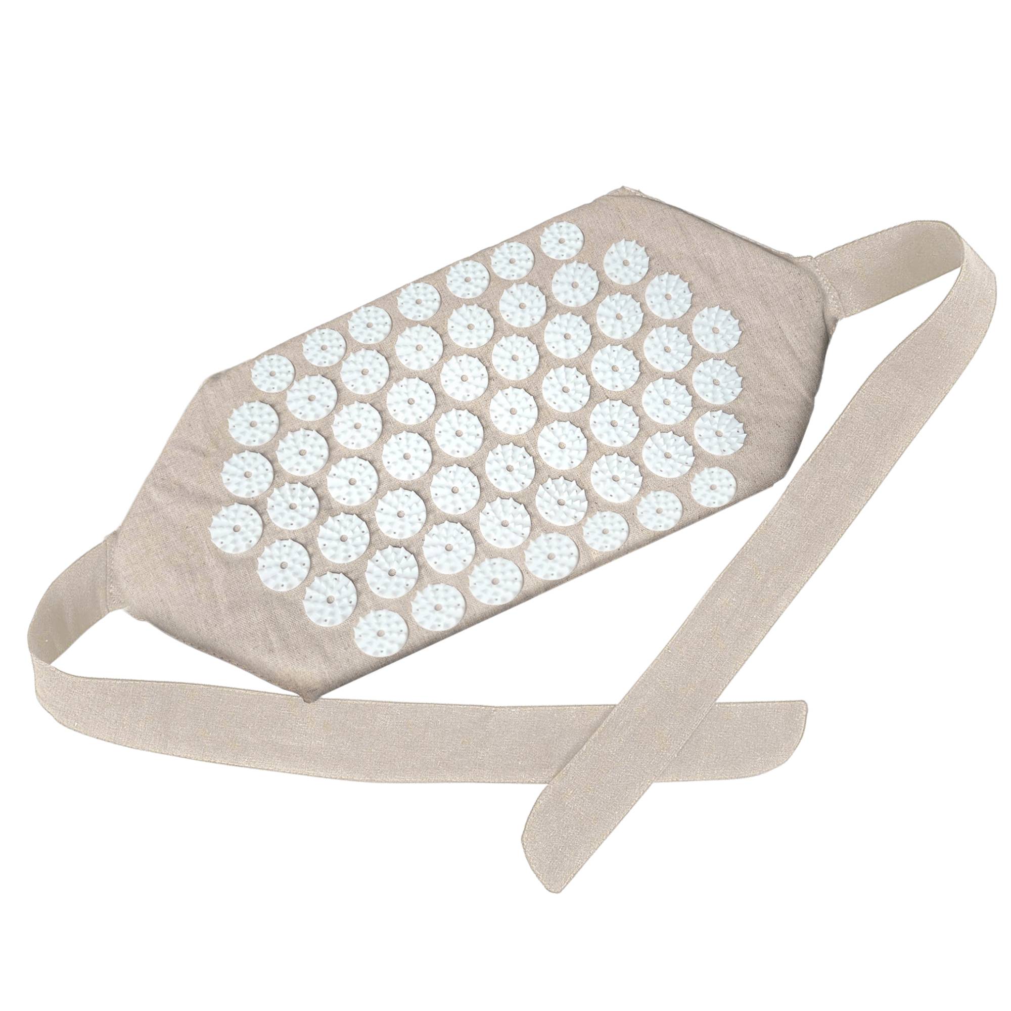 Ceinture d'acupression dorsale FISHTEC 1566 Points Lin naturel Respirant Mousse confort 1,5 cm Soulagement dos Relaxation Bien-être - Image 1