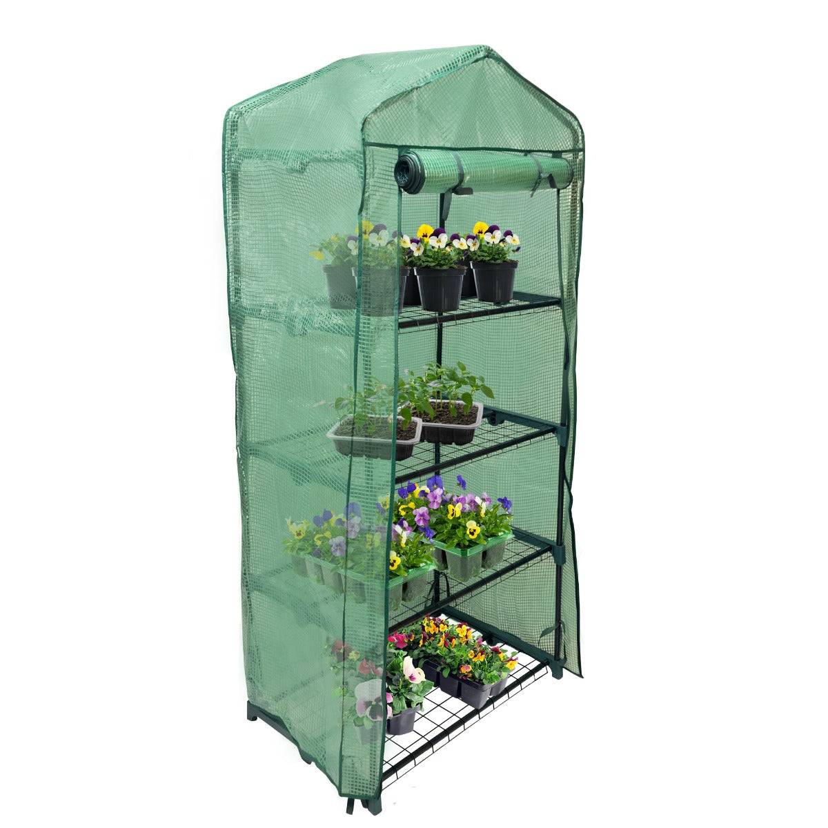 Monstershop - Mini Serre à 4 étagère avec Couverture en PE - Imagen 1