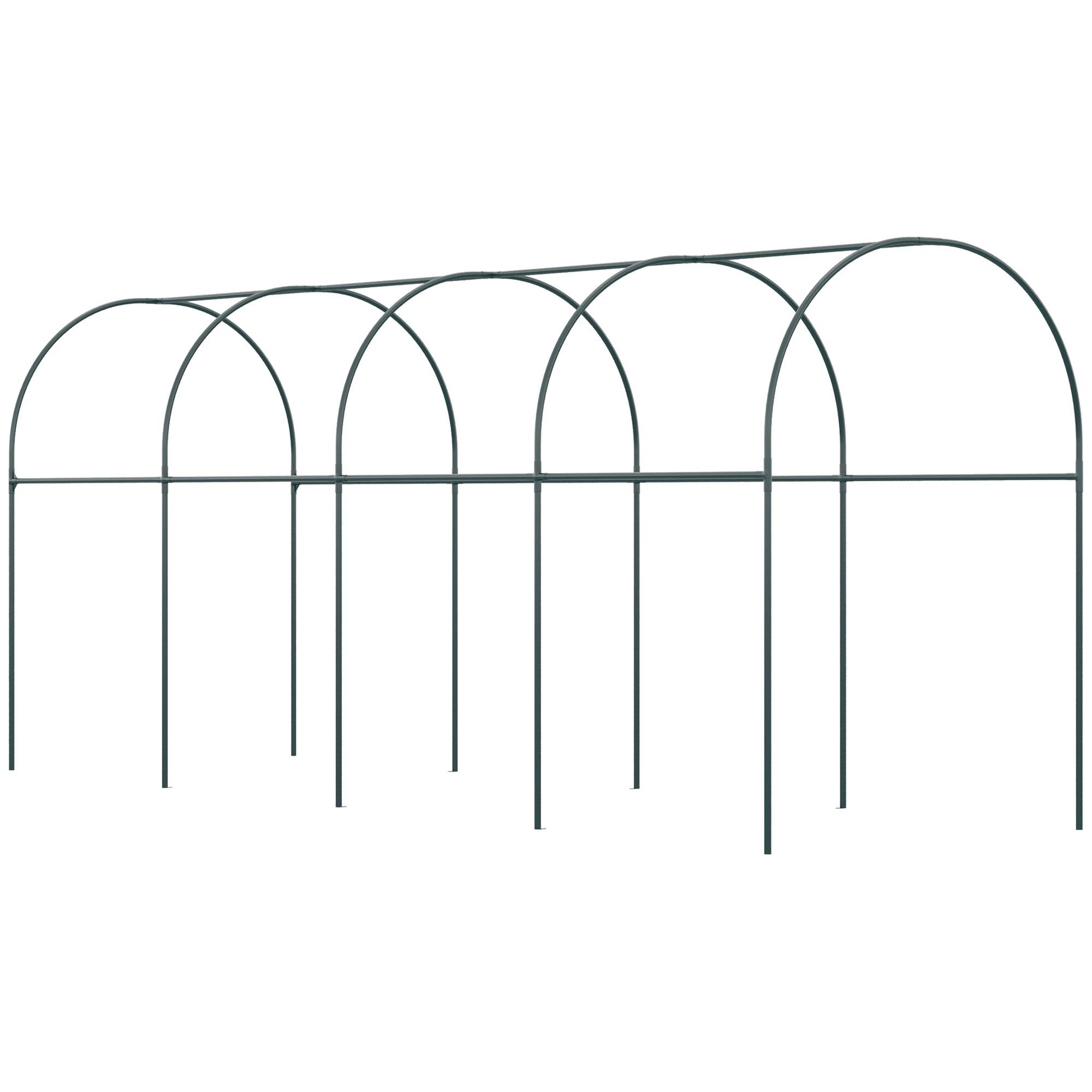 Serre tunnel à tomates acier pour potager croissance rapide 400x120x170cm blanc - ComfortXL Outdoor Living - Image 9