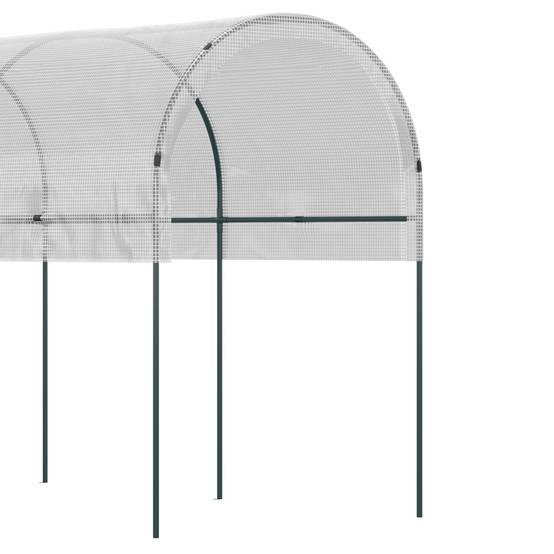 Serre tunnel à tomates acier pour potager croissance rapide 400x120x170cm blanc - ComfortXL Outdoor Living - Image 10