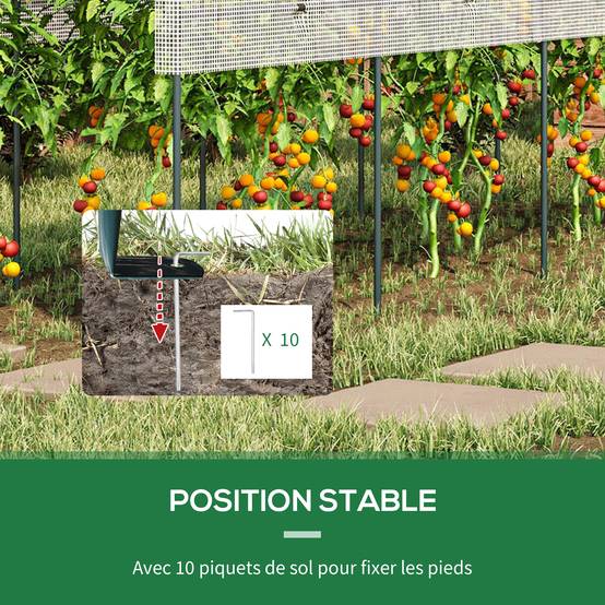 Serre tunnel à tomates acier pour potager croissance rapide 400x120x170cm blanc - ComfortXL Outdoor Living - Image 8