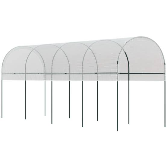 Serre tunnel à tomates acier pour potager croissance rapide 400x120x170cm blanc - ComfortXL Outdoor Living - Image 1