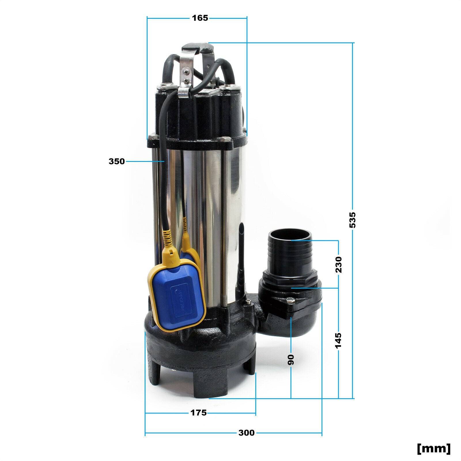 Helloshop26 - Pompe pour eaux sales flotteur broyeur de végétaux 31200l/h 2200 watts - Imagen 4