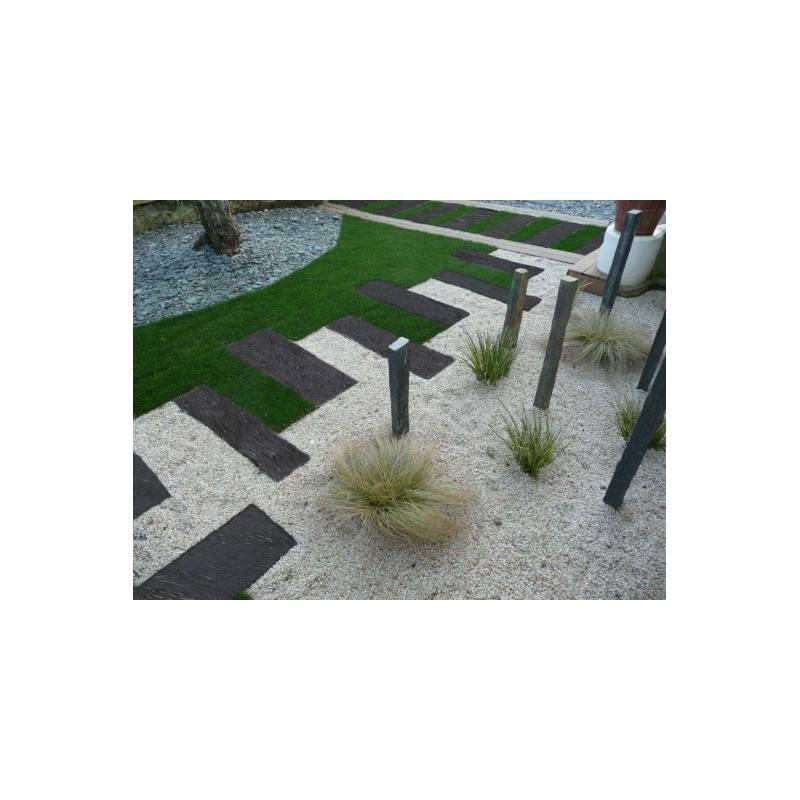 Jardinex - Pas japonais palis schiste ardoisier 100 x 30 cm - Noir  (Lot de 15) - Jardinex - Imagen 1