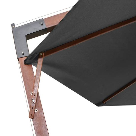 Helloshop26 - Parasol suspendu avec mât 3,5 x 2,9 m bois de sapin anthracite - Imagen 6