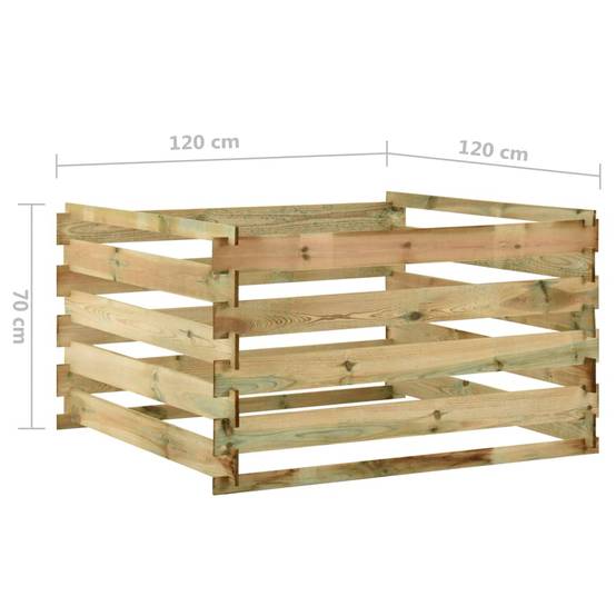 Composteur jardin en bois de pin traité 1008L pour extérieur 120x120x70cm Vert – ComfortXL Outdoor Living - Image 5