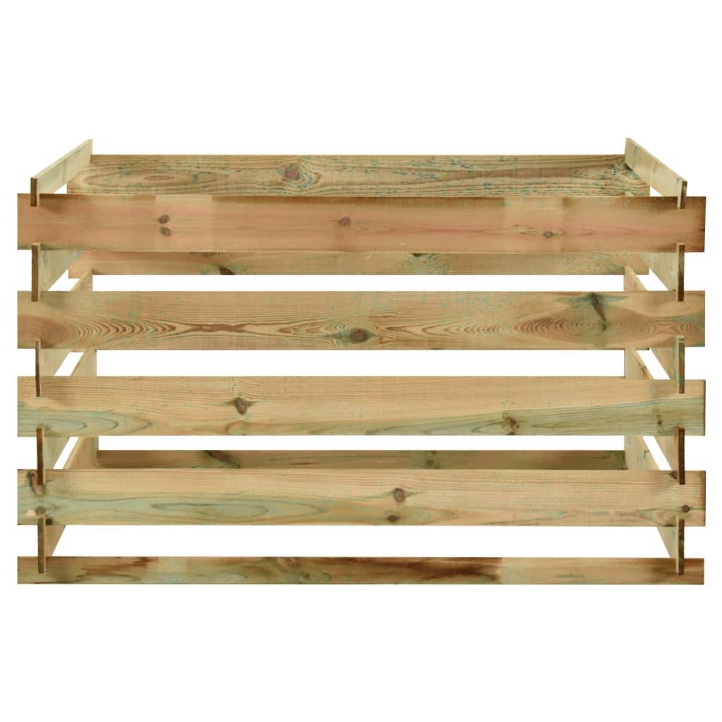 Composteur jardin en bois de pin traité 1008L pour extérieur 120x120x70cm Vert – ComfortXL Outdoor Living - Image 2