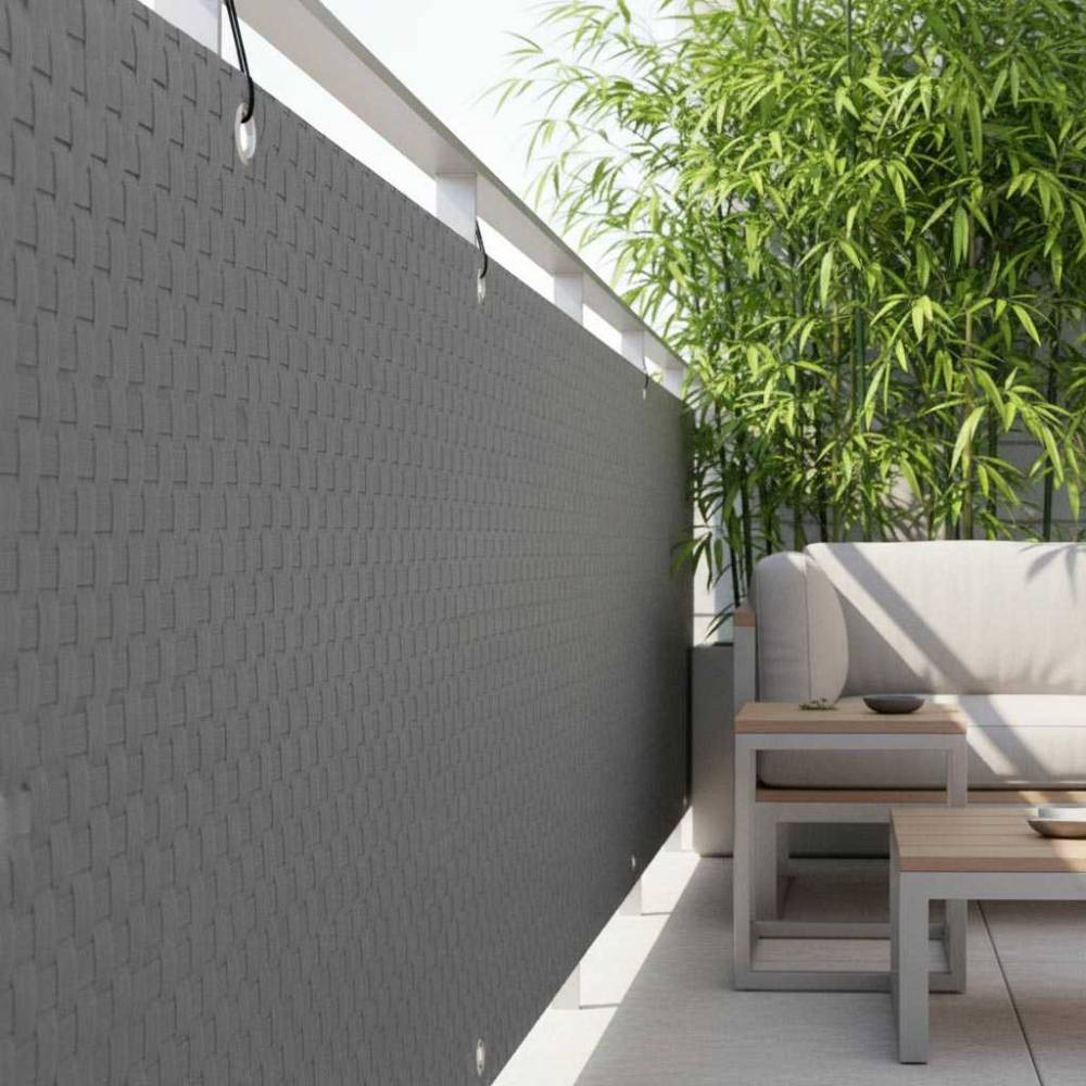 Rattan Art - Brise-vue en résine tressée avec oeillets métalliques coloris gris clair 1 x 3 m - Imagen 2