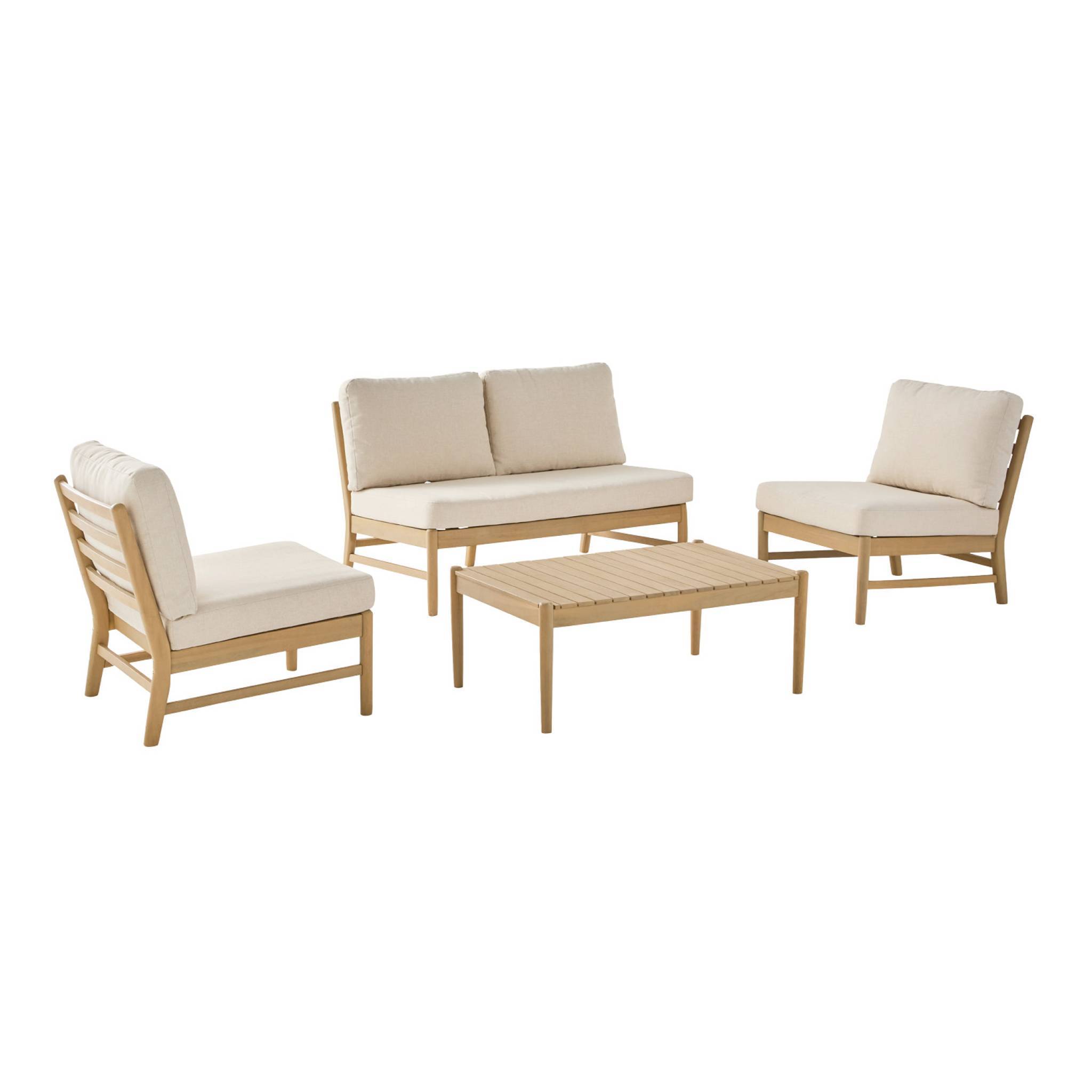 sweeek - Salon de jardin bois d'acacia naturel 4 places - Lunari | sweeek - Image 2