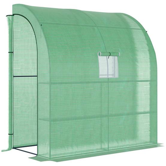Sans Marque - Serre aluminium tomates fenêtres grillagées chaude portes enroulables UV 200x100x215 cm verte - Image 1