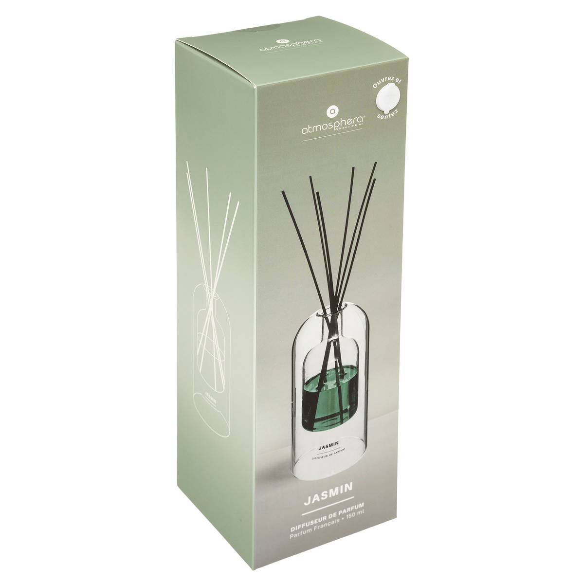 Atmosphera - Diffuseur de parfum Ilan 150ml verre jasmin - Atmosphera Créateur d'intérieur - Imagen 2