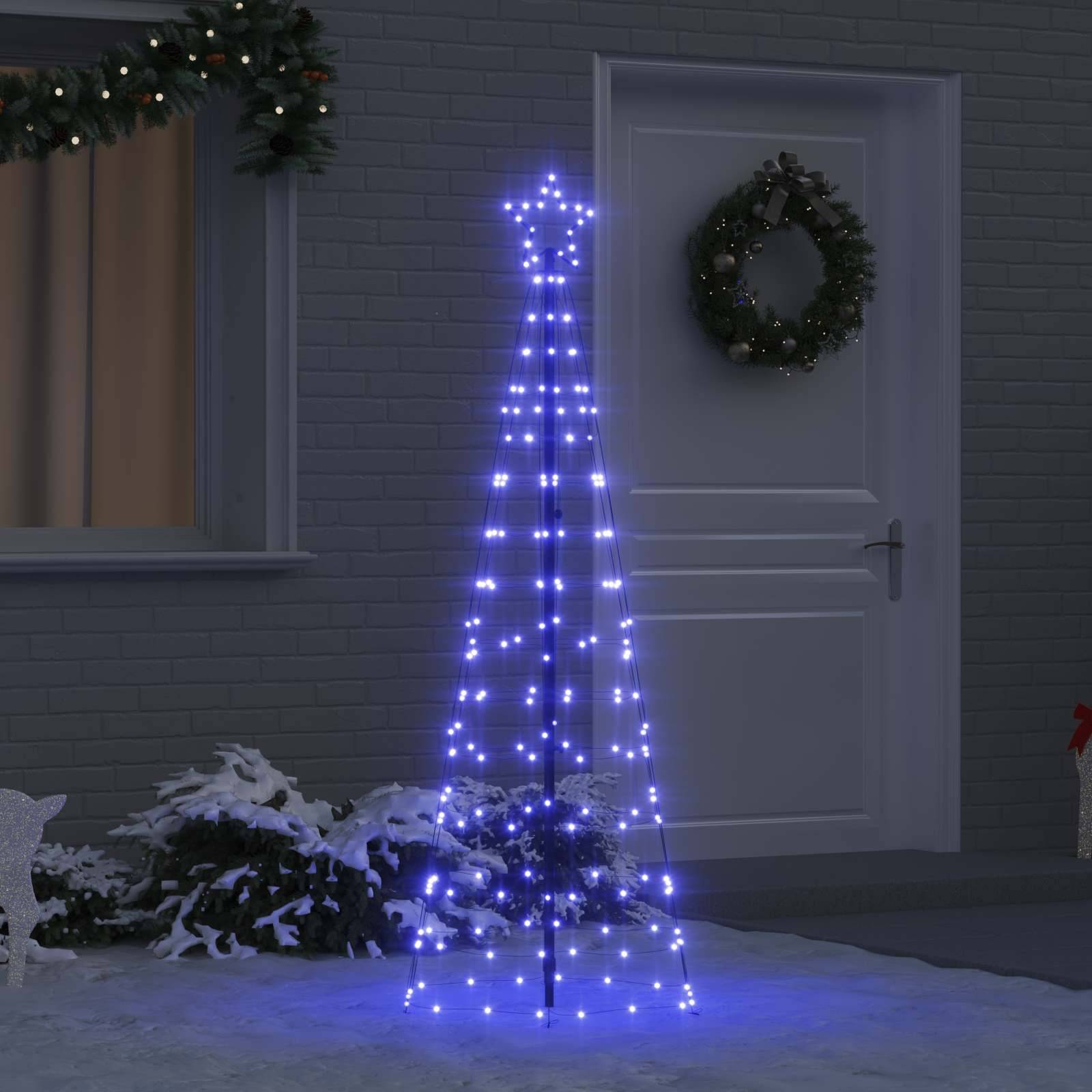 Vidaxl - Arbre de Noël LED avec piquets au sol Bleu 250 cm Fer vidaXL 42018752 - Image 1
