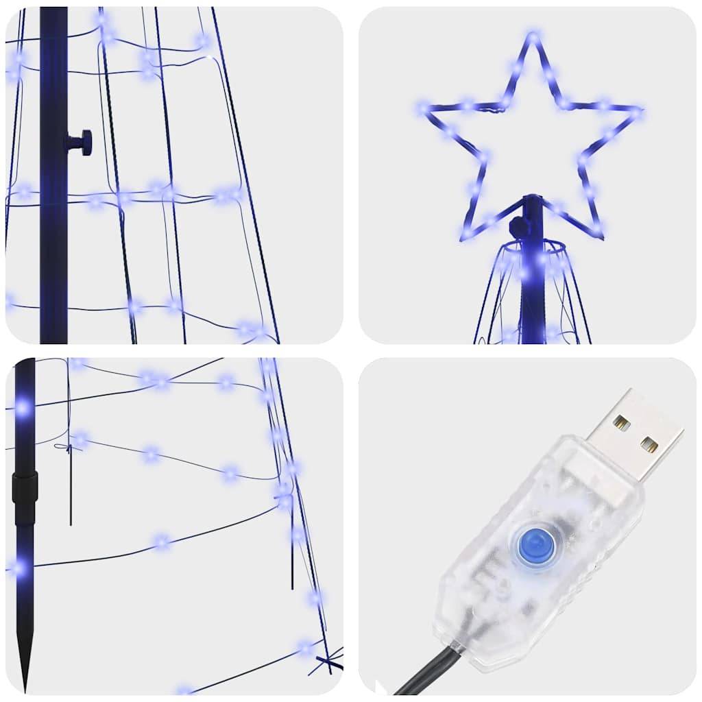 Vidaxl - Arbre de Noël LED avec piquets au sol Bleu 250 cm Fer vidaXL 42018752 - Image 7