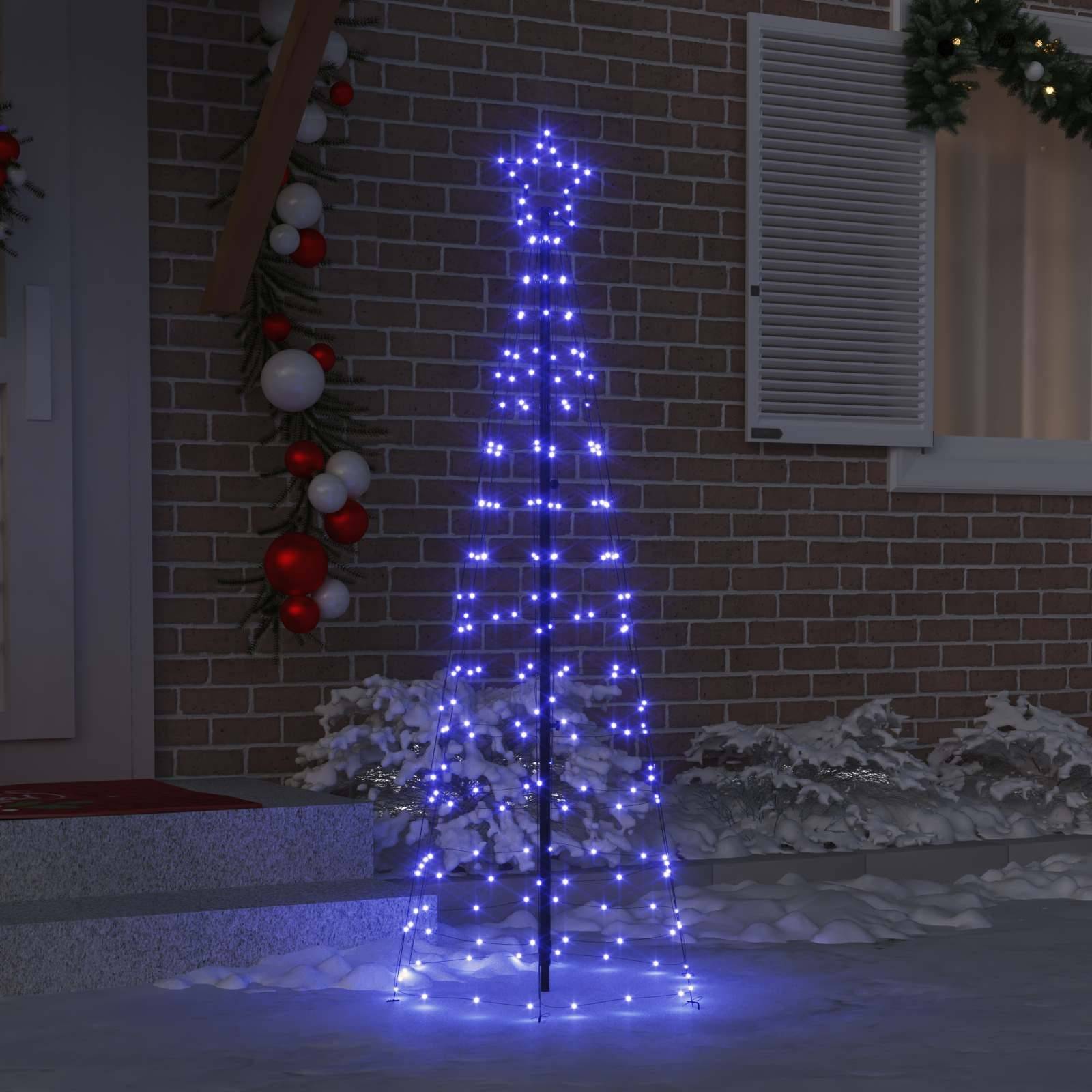 Vidaxl - Arbre de Noël LED avec piquets au sol Bleu 250 cm Fer vidaXL 42018752 - Image 4