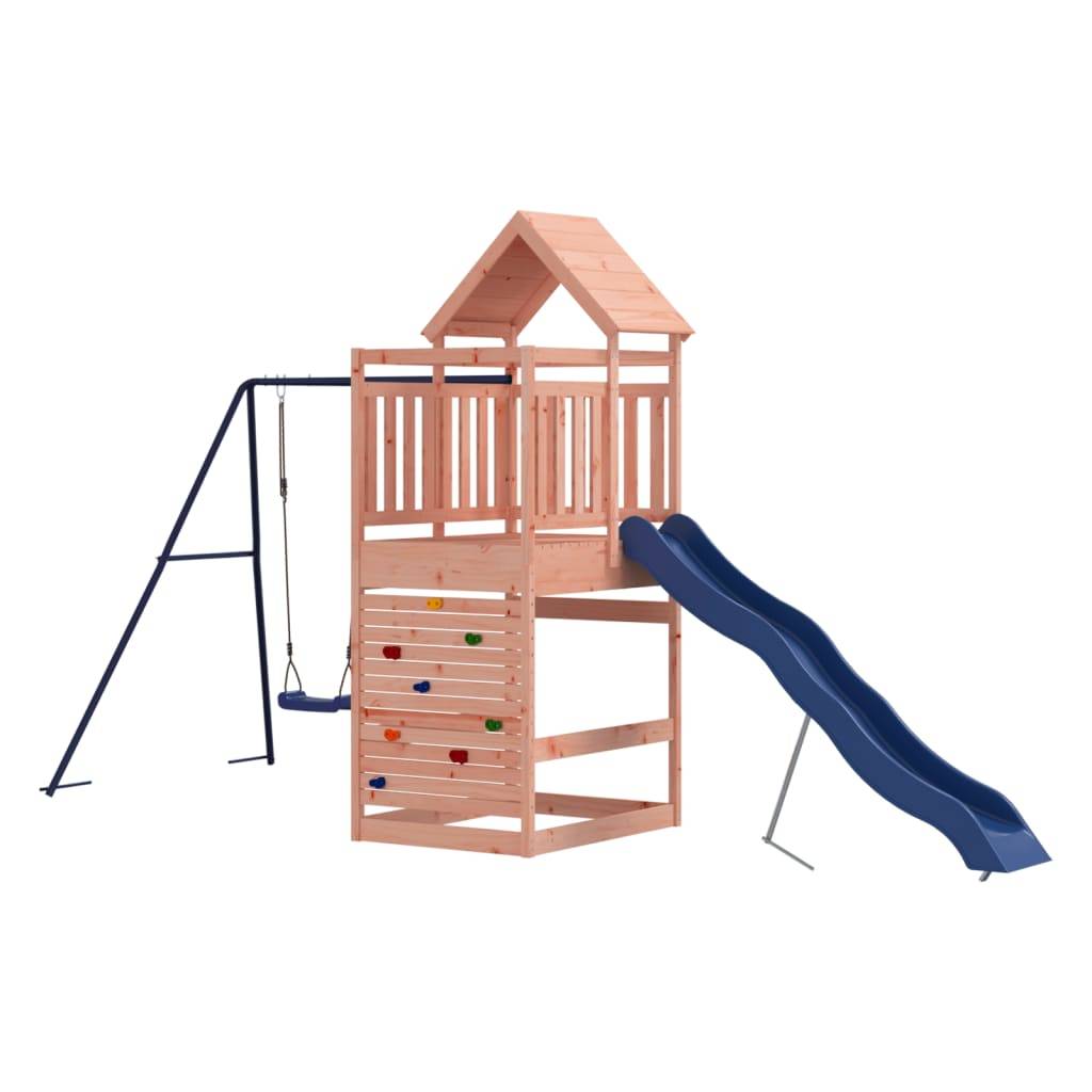 Helloshop26 - Aire de jeux d'extérieur balançoires toboggan portiques robuste jeux jardin 454 x 199 x 249 cm bois massif de douglas - Imagen 1