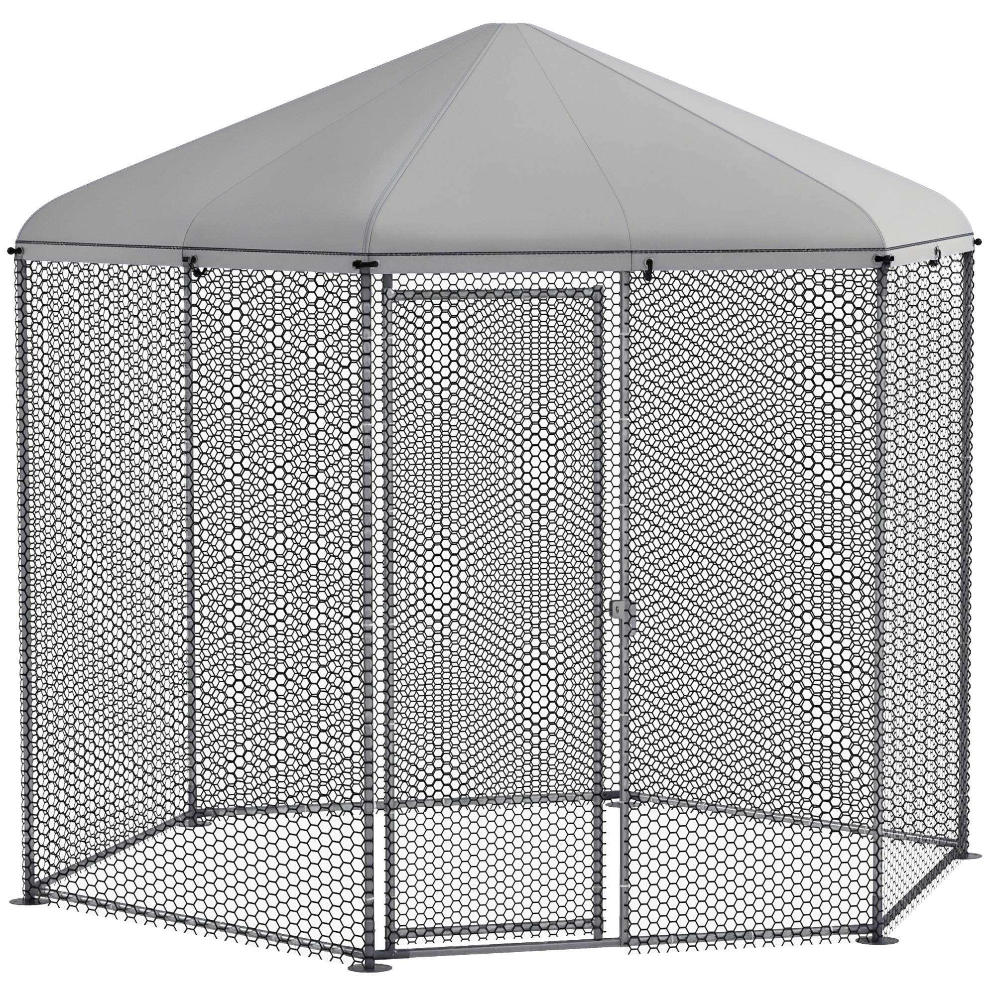Enclos Poulailler Acier Galvanisé 6.86 m² - Parc Extérieur Grillagé avec Bâche - ComfortXL Outdoor Living - Image 1