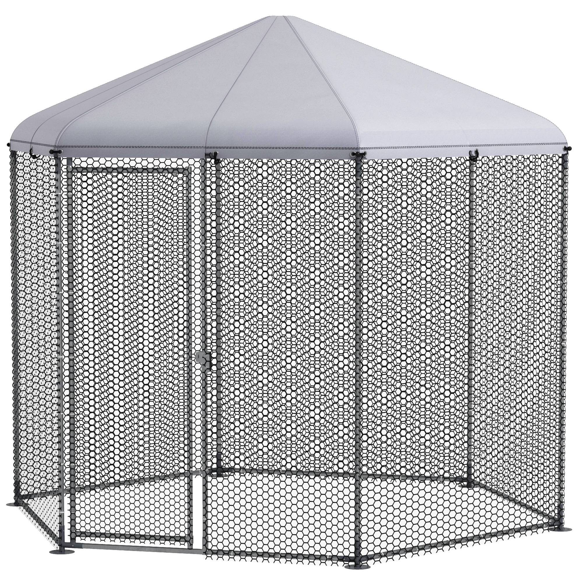 Enclos Poulailler Acier Galvanisé 6.86 m² - Parc Extérieur Grillagé avec Bâche - ComfortXL Outdoor Living - Image 2