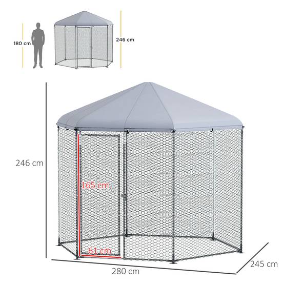 Enclos Poulailler Acier Galvanisé 6.86 m² - Parc Extérieur Grillagé avec Bâche - ComfortXL Outdoor Living - Image 5